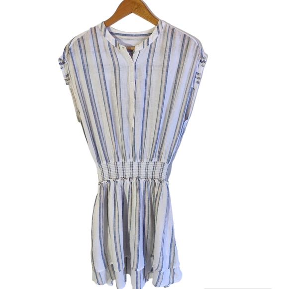 Rails Linen Angelina Dress Grated Print White Color Size M NWT Women Vacation - Picture 6 of 15